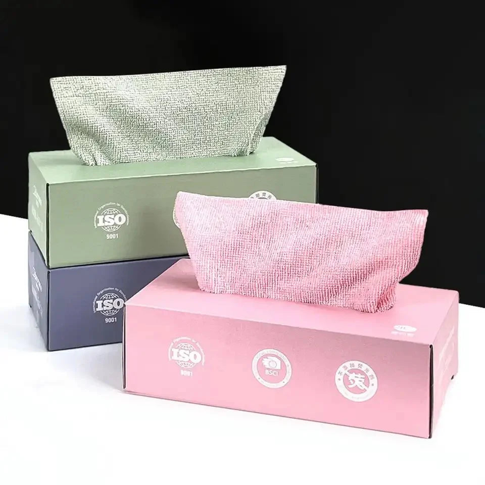 Multi-Purpose Cleaning Microfibre Cloths – Extractable, Disposable, Strong Water Absorption | Oil & Water Absorbent Non-Woven Wipes
