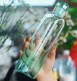 Premium Glass Water Bottle with Time Markings – Eco-Friendly BPA-Free Hydration Tracker for Travel & Daily Use