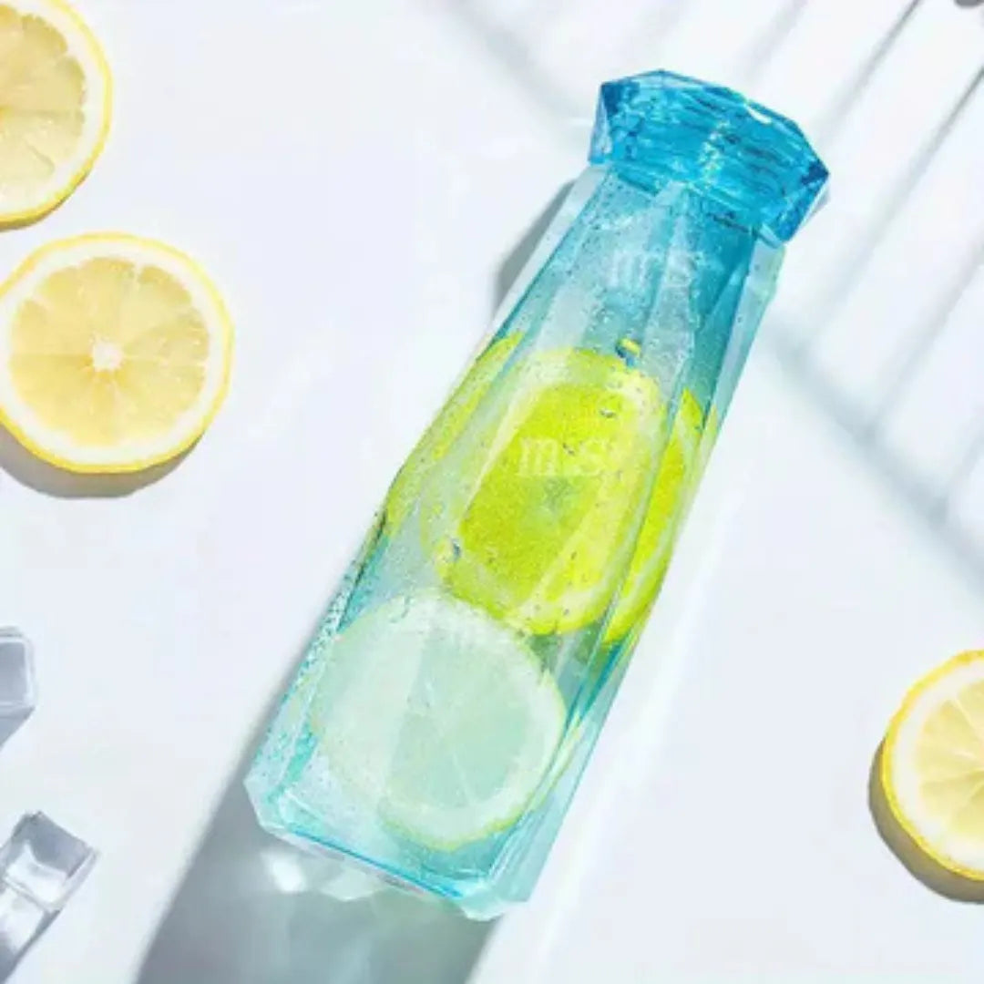 Diamond-Top Crystal Water Bottle – Leakproof, Reusable & Lightweight – Perfect for School, Sports & Outdoor Use