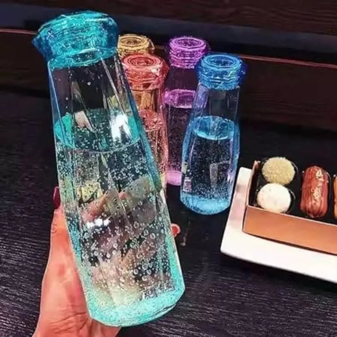 Diamond-Top Crystal Water Bottle – Leakproof, Reusable & Lightweight – Perfect for School, Sports & Outdoor Use