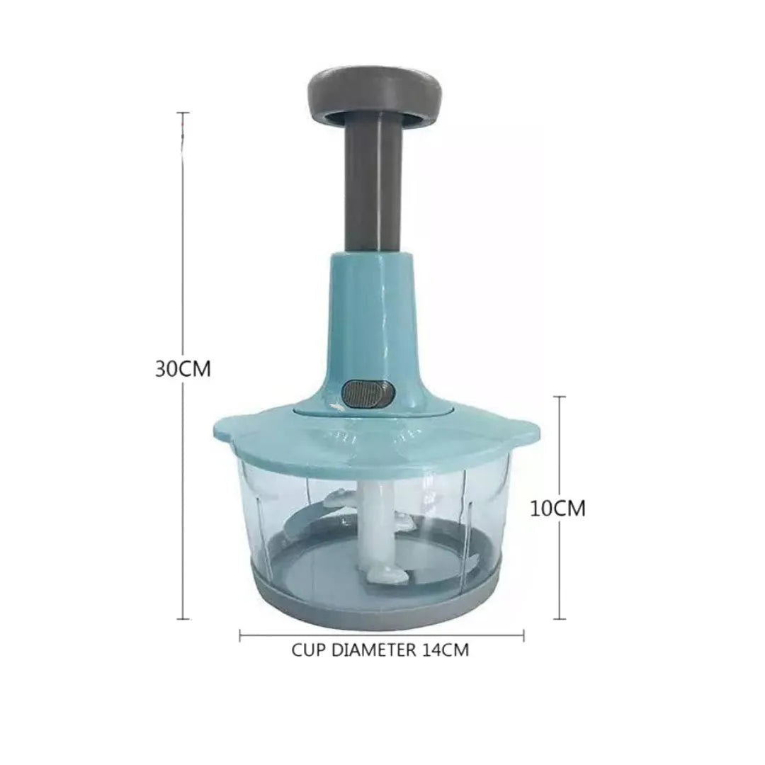 Hand Press 2-in-1 Manual Food Chopper & Mixer with Handle | Multifunctional Mini Food Processor, Vegetable Cutter, Meat Mincer, Egg Beater & Grinder – Express Kitchen Tool
