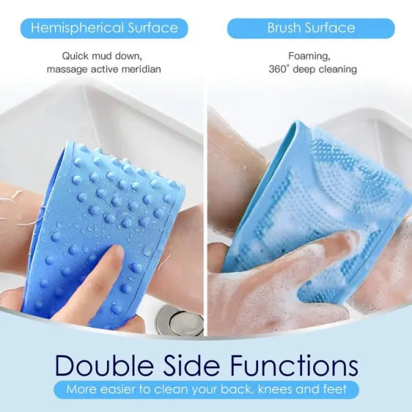 Silicone Body Scrubber Bath Towel – Double-Sided Exfoliating Belt