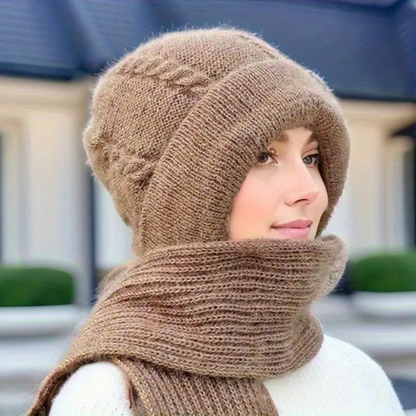 Women’s Woolen Beanie Scarf Cap