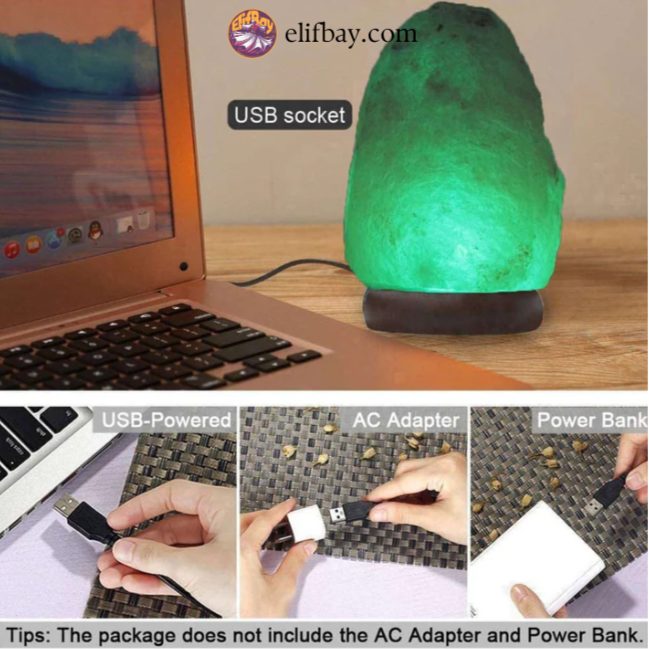 Himalayan Salt Lamp with Wooden Base – Natural Air Purifier & Relaxing Glow