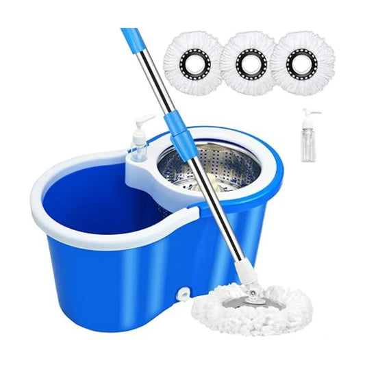 360° Spin Mop Bucket Set with Handle | Floor Cleaning Mop with Stainless Steel Rod, Microfiber Refill – Easy Home Cleaning Tool