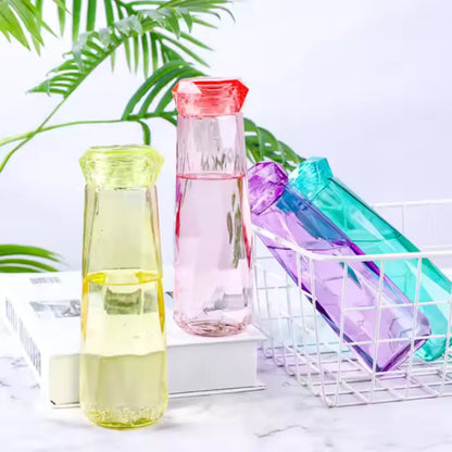 Diamond-Top Crystal Water Bottle – Leakproof, Reusable & Lightweight – Perfect for School, Sports & Outdoor Use