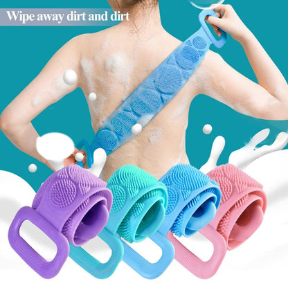 Silicone Body Scrubber Bath Towel – Double-Sided Exfoliating Belt