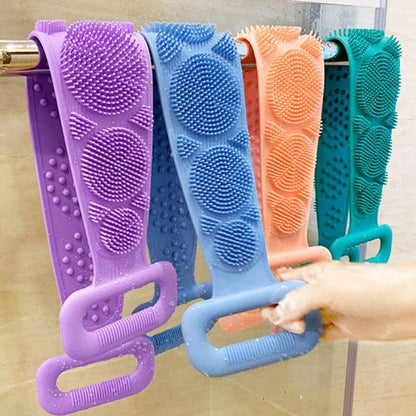 Silicone Body Scrubber Bath Towel – Double-Sided Exfoliating Belt