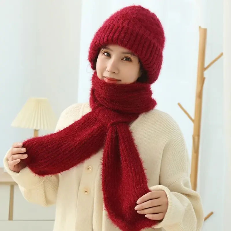 Women’s Woolen Beanie Scarf Cap