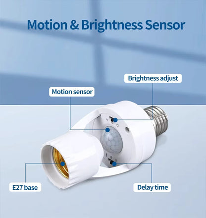 Infrared Motion Sensor Lamp Base Bulb Holder