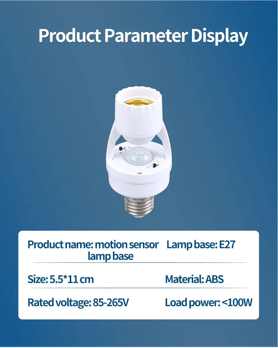 Infrared Motion Sensor Lamp Base Bulb Holder