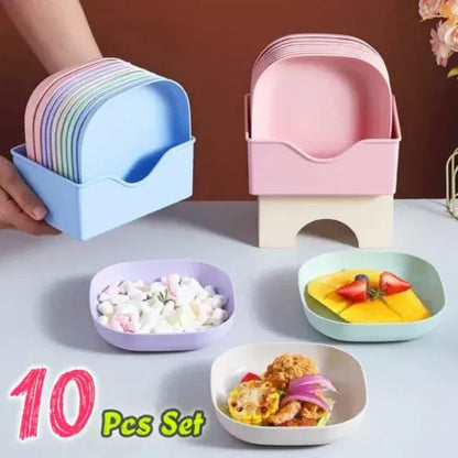 10pcs Plates Set With Holder