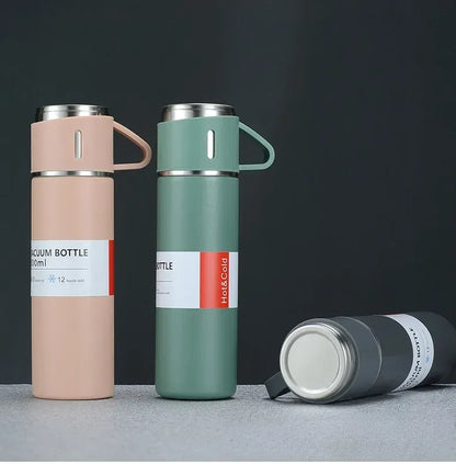 500ml Stainless Steel Thermos Bottle (with free 3 Cup)