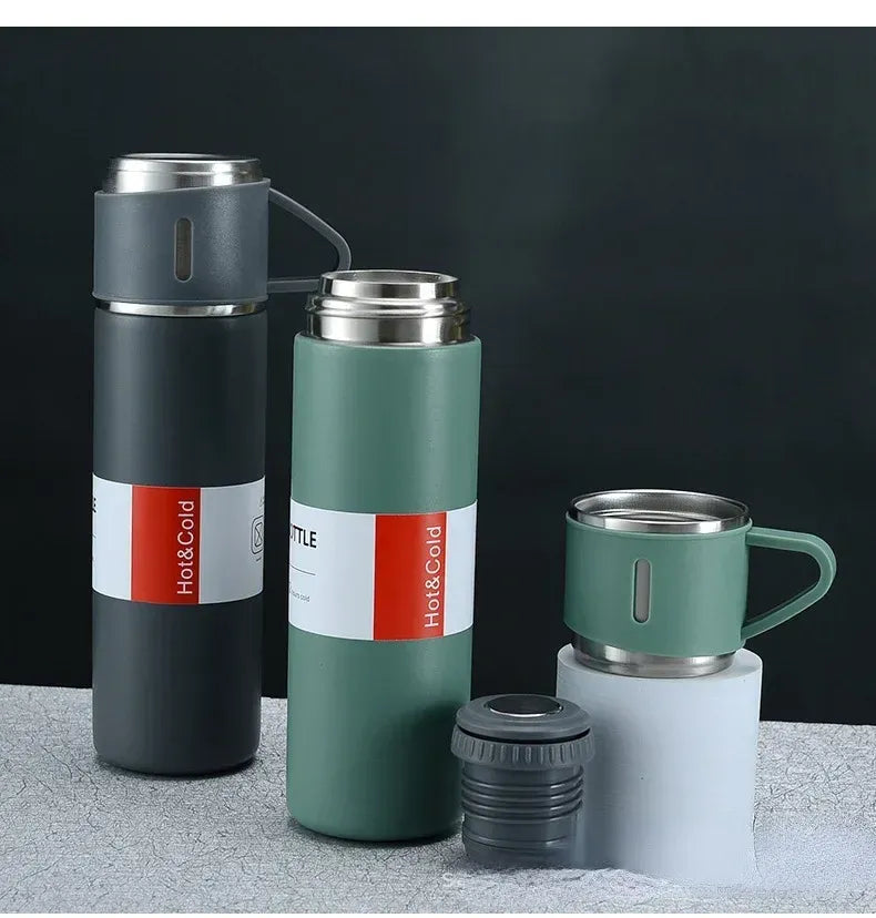 500ml Stainless Steel Thermos Bottle (with free 3 Cup)