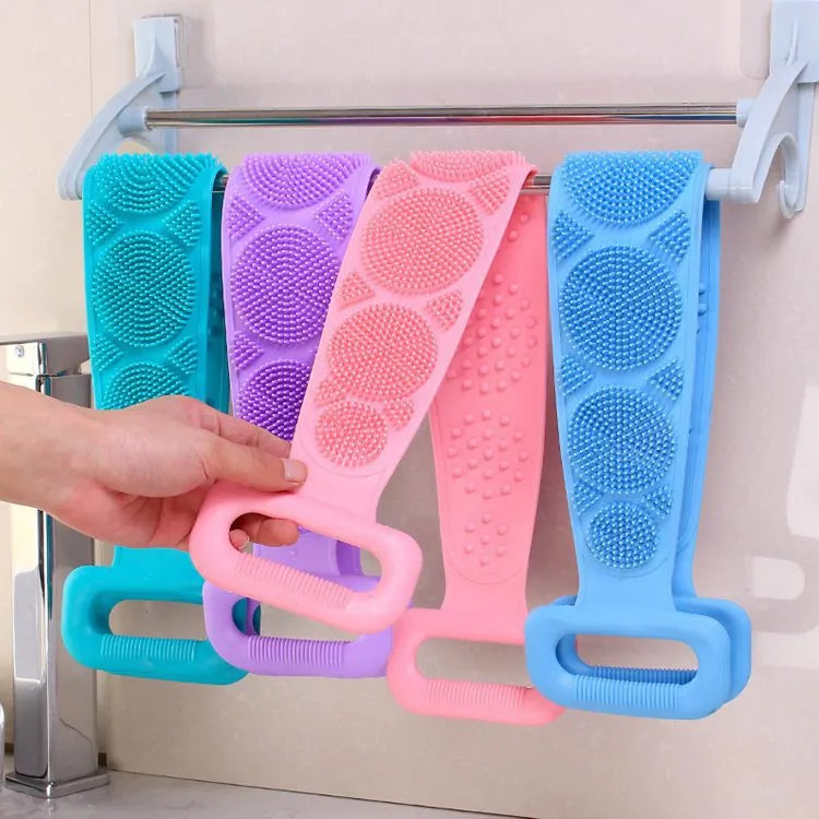 Silicone Body Scrubber Bath Towel – Double-Sided Exfoliating Belt