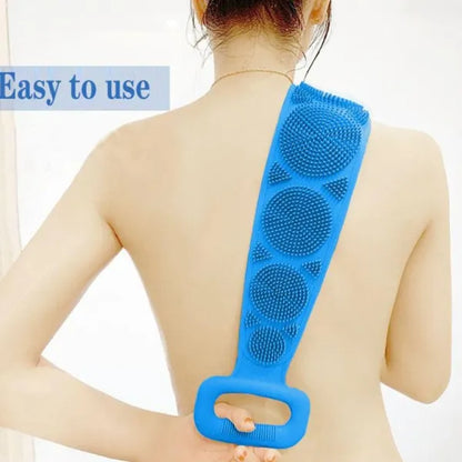 Silicone Body Scrubber Bath Towel – Double-Sided Exfoliating Belt